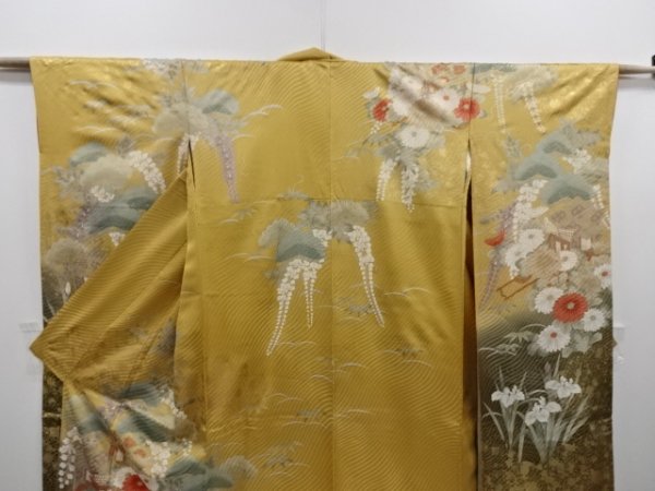 ♪IDN即決♪ 金彩流水に花車模様振袖 □黒猫□☆美