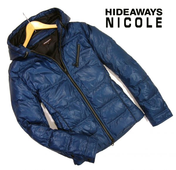 新品★ 二コル NICOLE フード付 2ＷＡＹ ダウンジャケット ＮＶ （XL） ネイビー系 HIDEAWAYS