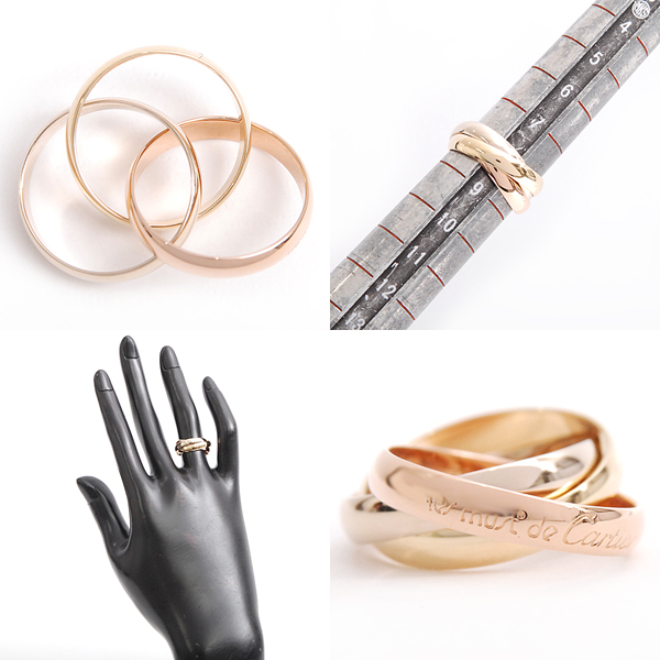 カルティエ/750スリーカラー/トリニティリング/48号/3.1mm/A級品
