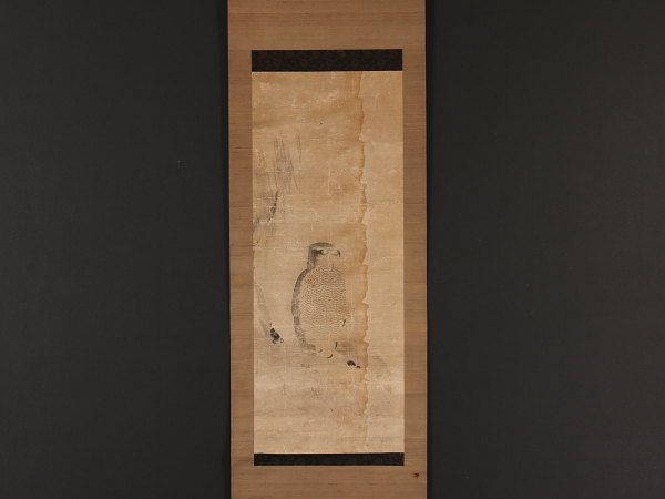 【伝来】j5376 鷹図 中国画