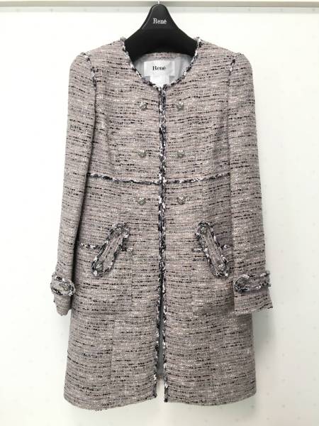 ◇Reneルネ ツィードロングジャケット・超美品・36サイズ◇ スプリング 