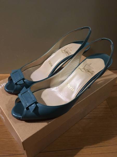 クリスチャンルブタン リボン パンプス 37 裏貼済★