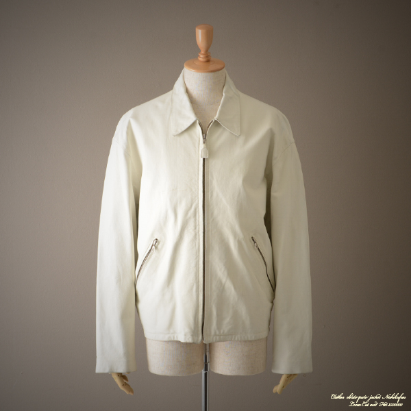 希少仏製未使用SERAPHIN/52/本革仔羊革レザージャケット/オフホワイト