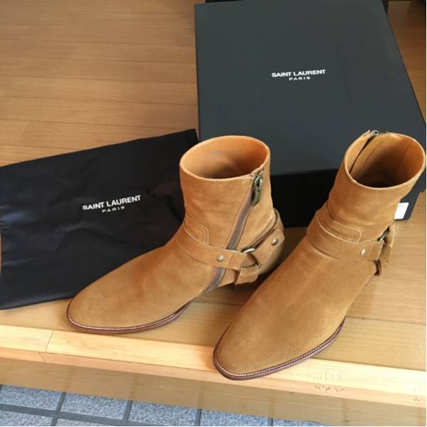 超美品 13AW サンローランパリ リングブーツ ワイアット ハーネス 