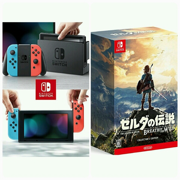 GEOで予約済【代理購入】任天堂 スイッチ (L) ネオンブルー/(R) ネオンレッド 限定版 ゼルダの伝説 ブレス オブ ザ ワイルド