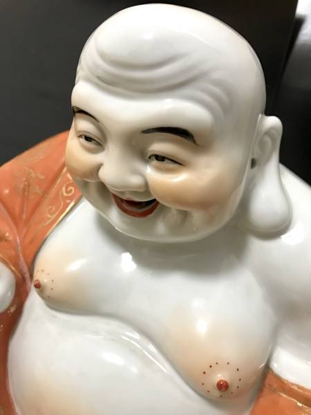 中国美術 粉彩布袋像 朱茂記造 置物 骨董品 うぶだし 中国 紫砂