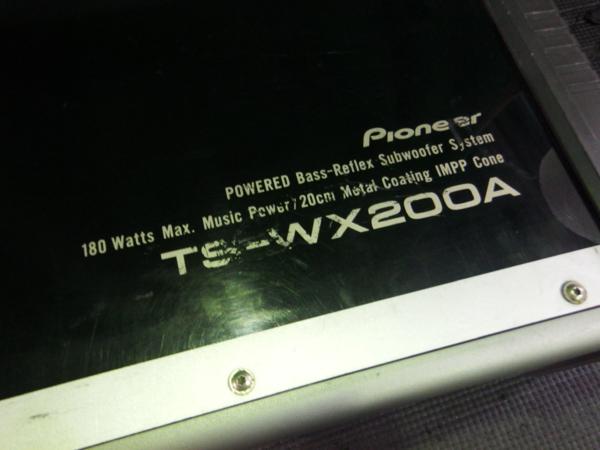 〇carrozzeria カロッツェリア パワードサブウーファー TS-WX200A
