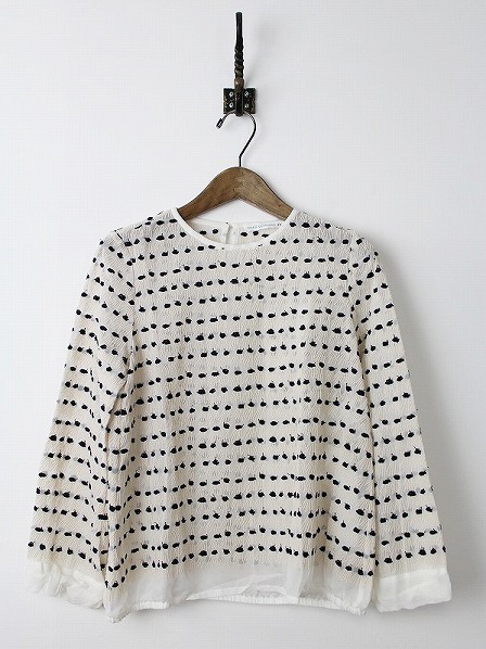 2016SS 未使用 mina perhonen ミナペルホネン hope rain ブラウス36*刺繍カットソー