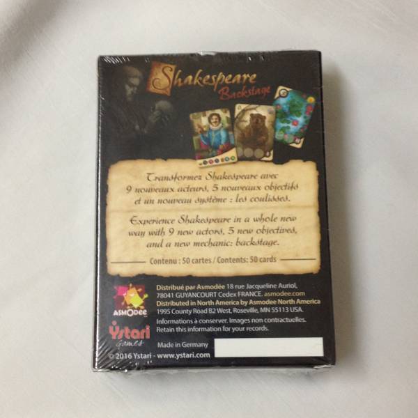 シェイクスピア 拡張 バックステージ Shakespeare Backstage ボードゲーム その他 売買されたオークション情報 Yahooの商品情報をアーカイブ公開 オークファン Aucfan Com