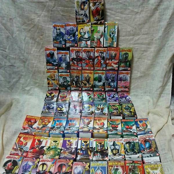 大量、60個、ダブリ無し、仮面ライダー、プレイヒーロー、1号 、V3、 X、龍騎、キバ、電王、アギト、クウガ、カブト、ブレイド、ファイズ