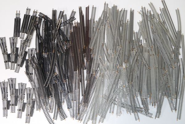 希少 KATO 線路 大量 330個以上 フレキシブルレール 初期製品 ポイント 珍しい3色 黒 灰色 茶 レール カトー 関水金属 2502 2520 2501 2510