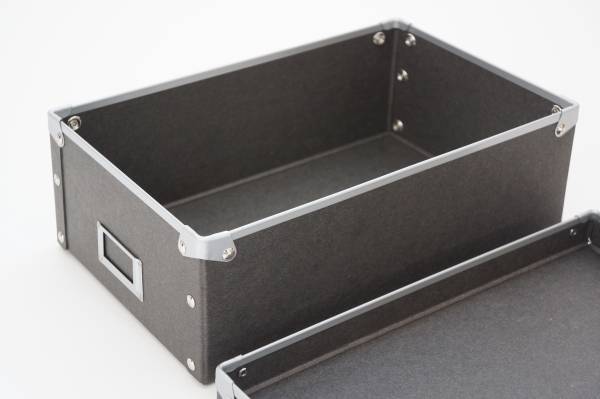 デッドストック・無印良品・硬質パルプボックス(黒)・フタ式・小 デッドストック・無印良品・硬質パルプボックス(黒)・フタ式・小