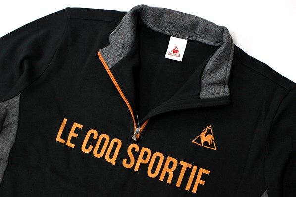 ★lecoq ルコック 新品 メンズ 長袖ハーフジップシャツ 黒[QB810353-BLK-L]一 三★1円スタート 特価 SALE ウェア★