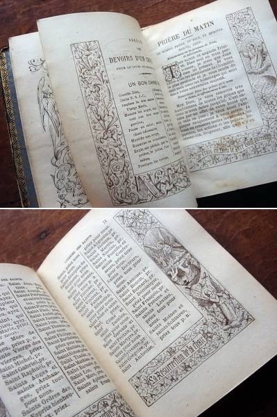 フランス 19世紀アンティーク MISSEL ミサ典礼書 ミサ本 祈祷書 古書