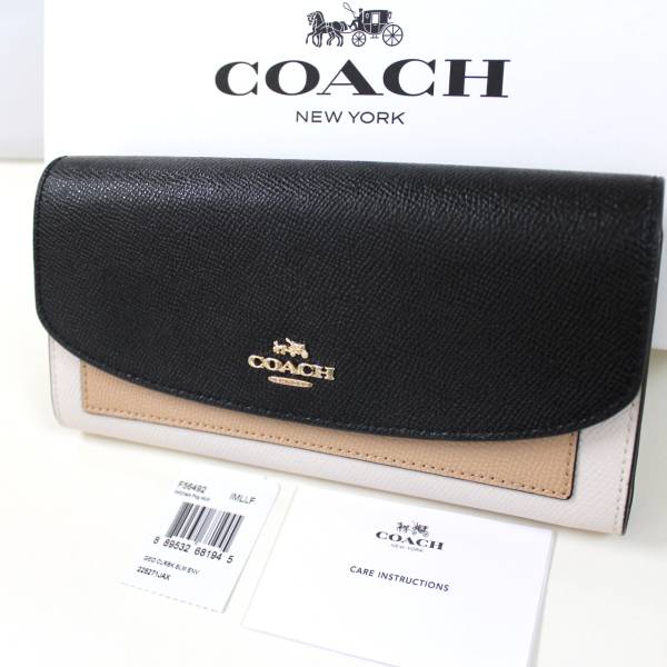 新品(cw77) COACH 長財布【新作*Color Blockシリーズ】(使いやすいお財布♪)コーチ正規品■2017年3月購入品