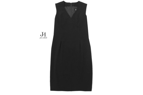 美品★ジュンアシダ12万★素敵！デザインワンピース黒Y376