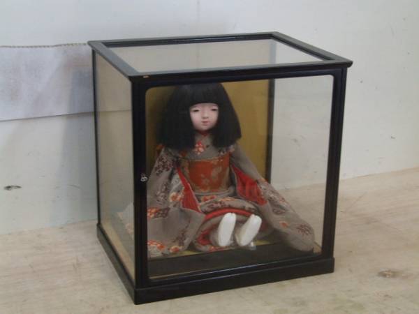T0539☆ 市松人形 女の子 46cm ガラスケース入り