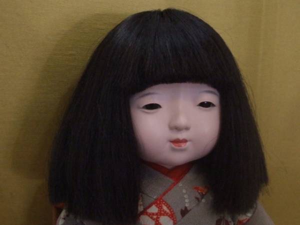 T0539☆ 市松人形 女の子 46cm ガラスケース入り
