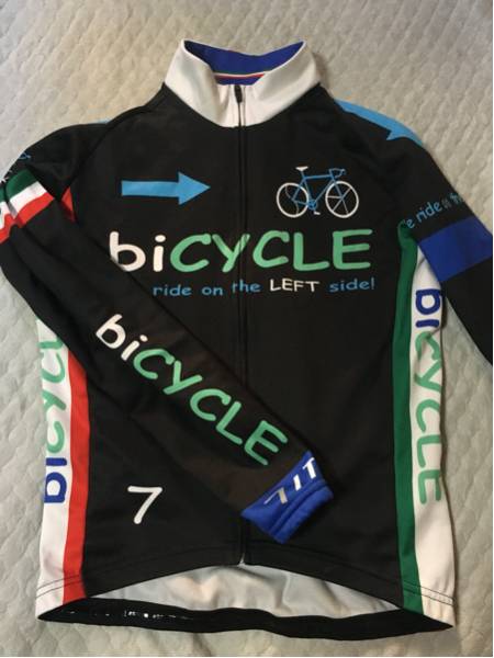 セブンイタリア biCYCLE Jersey ブラック/スカイ 長袖サイクルジャージ