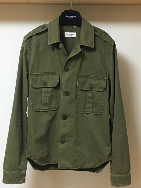 サンローランパリ 15ss ミリタリーシャツジャケット46 国内正規品