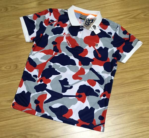Russeluno ラッセルノトリコロールポロシャツ　サイズ　6 RUSSELUNO 17SS 迷彩 トリコロール バック刺繍 ポロシャツ ラッセルノ