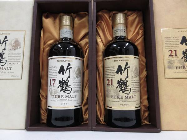 希少】ニッカ竹鶴17年＆21年 700ml ギフトBOX 2本セット ニッカ