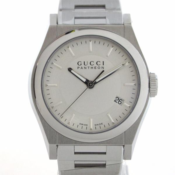 新品同様 GUCCI(グッチ) パンテオン 115.4 シルバー文字盤 送料無料 クォーツ メンズ腕時計【Ceやしろ店】