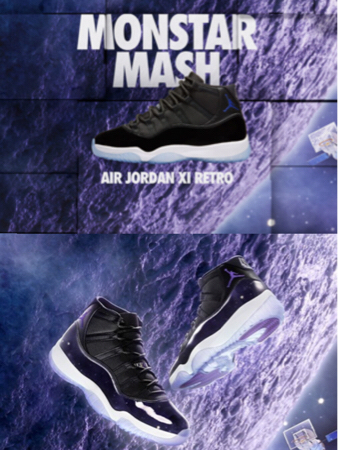 新品本物 AIR jordan 11 Space Jam Monstar Mash 10.5 28.5cm 黒タグ付き 未使用 NIKE ナイキ ジョーダン11 スペースジャム モンスター