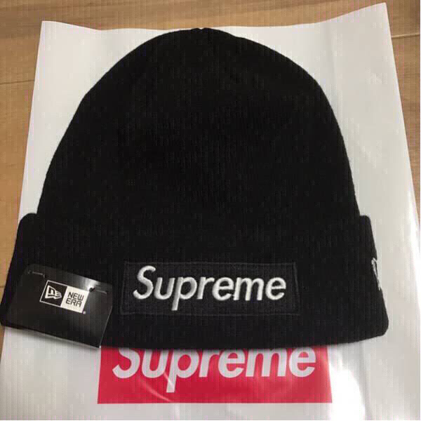 Supreme New Era Box Logo ニット帽 ビーニー ブラック 黒