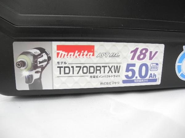 未使用】マキタ 充電式インパクトドライバTD170DRTXW 白 18V 5.0Ah