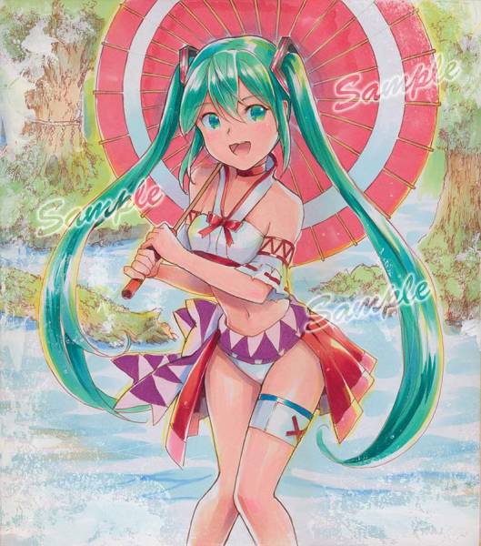 ☆同人手描きイラスト ボーカロイド ボカロ　 初音ミク 「ミコミク」DIVAモジュール水着化［送料無料］