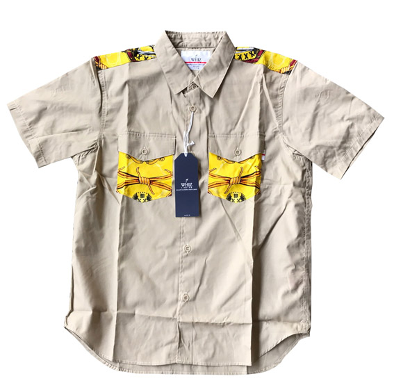 新品1円スタート!!☆新品☆下野宏明着用モデル☆Whiz☆半袖SHIRT★BEIGExYELLOW☆サイズL☆PHENOMENON