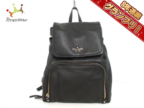 ケイトスペード Kate spade バッグ リュックサック レザー 黒 PXRU6010 コブルヒル チャーリー 美品