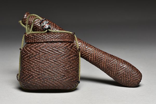 【網代とんこつ/網代煙管筒】 提物印籠根付緒締玉煙草入