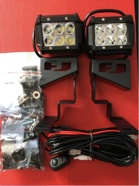 ★新品★ FJクルーザー リレーハーネス付 ピラー ステー ベース LED ワークライト ボンネット ワークライト FJ カスタム パーツ 作業灯 FJ