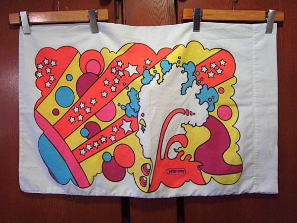 ビンテージ70's☆Peter Max ピローケース D☆60's80'sピーターマックス