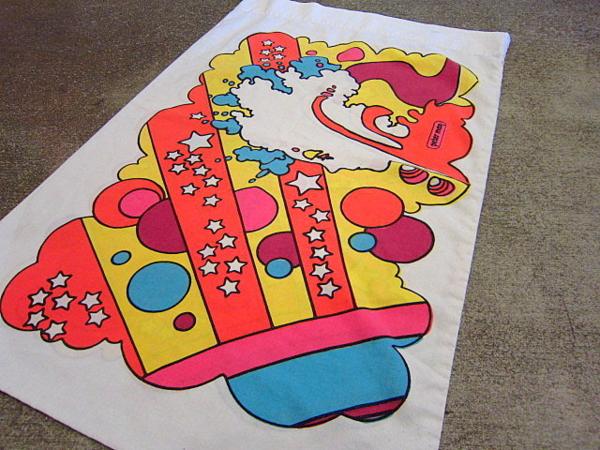 ビンテージ70's☆Peter Max ピローケース D☆60's80'sピーターマックス