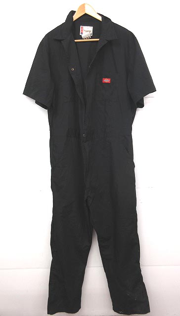 ディッキーズ Dickies つなぎ 半袖 黒 XL ※ET 170803 メンズ