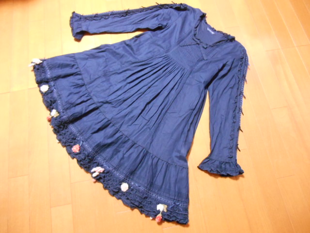 超美品☆ピンクハウスの2013年お花モチーフ付きチュニックブラウス