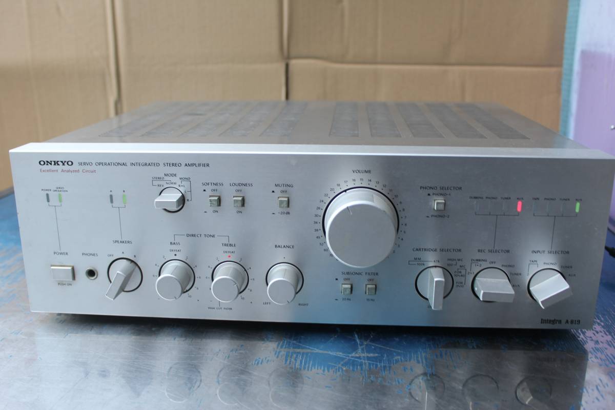 【通電確認済】ONKYO A-819 プリメインアンプ シルバー 通電確認済】ONKYO A-819 プリメインアンプ シルバー 通電確認済