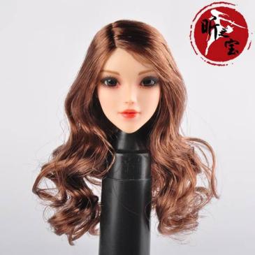 送料無料天芸美 ファイセン/PHICEN1/6素体専用美人ガールヘッドパーツ ロングヘアー ブラウン