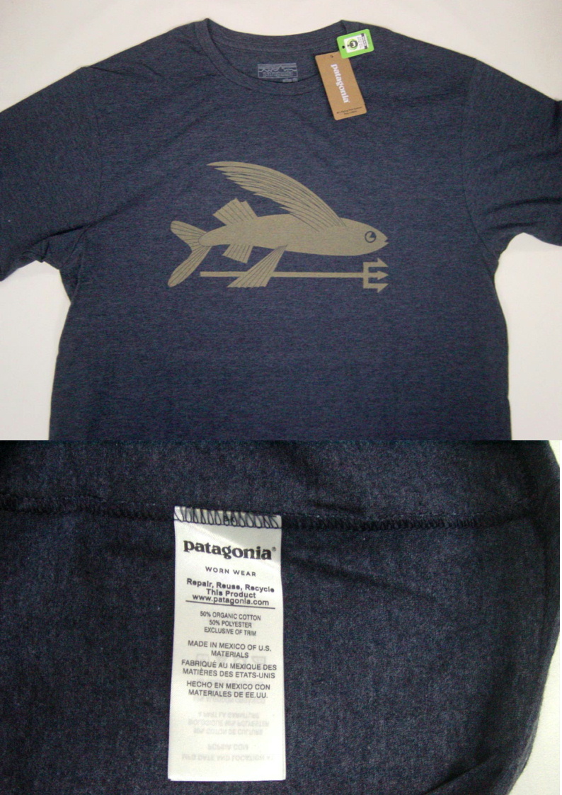 パタゴニア新色☆M's フライング・フィッシュ・コットン／ポリ・Tシャツ(NAVA/S