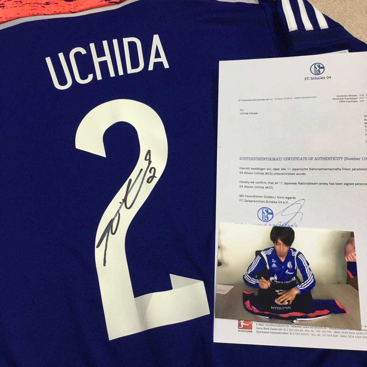 内田篤人 即決OK 日本代表 直筆サインユニフォーム FC シャルケ公式 