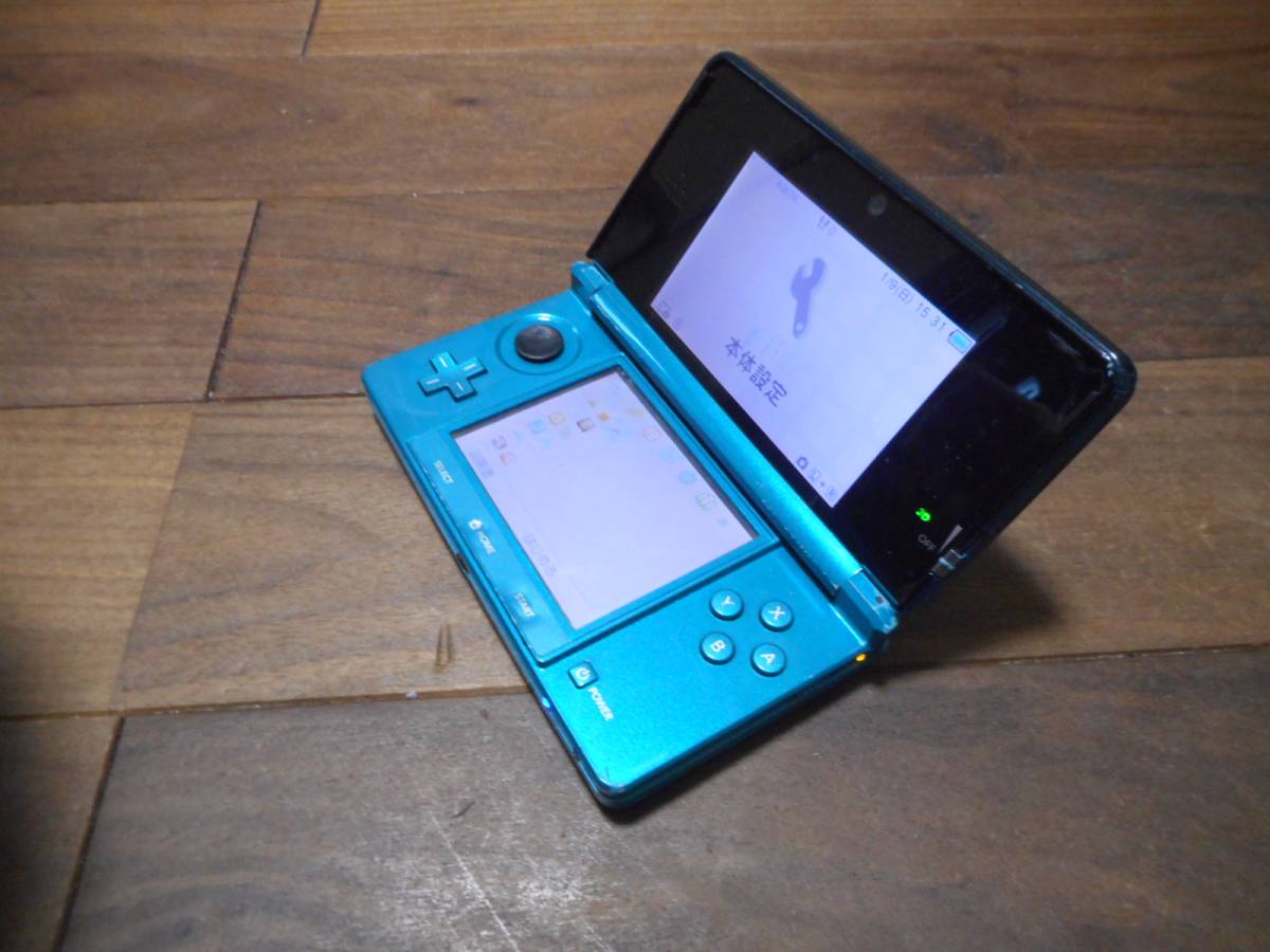 J【完動品】3DS本体アクアブルーVer11.0.0-33J ニンテンドー3DS本体