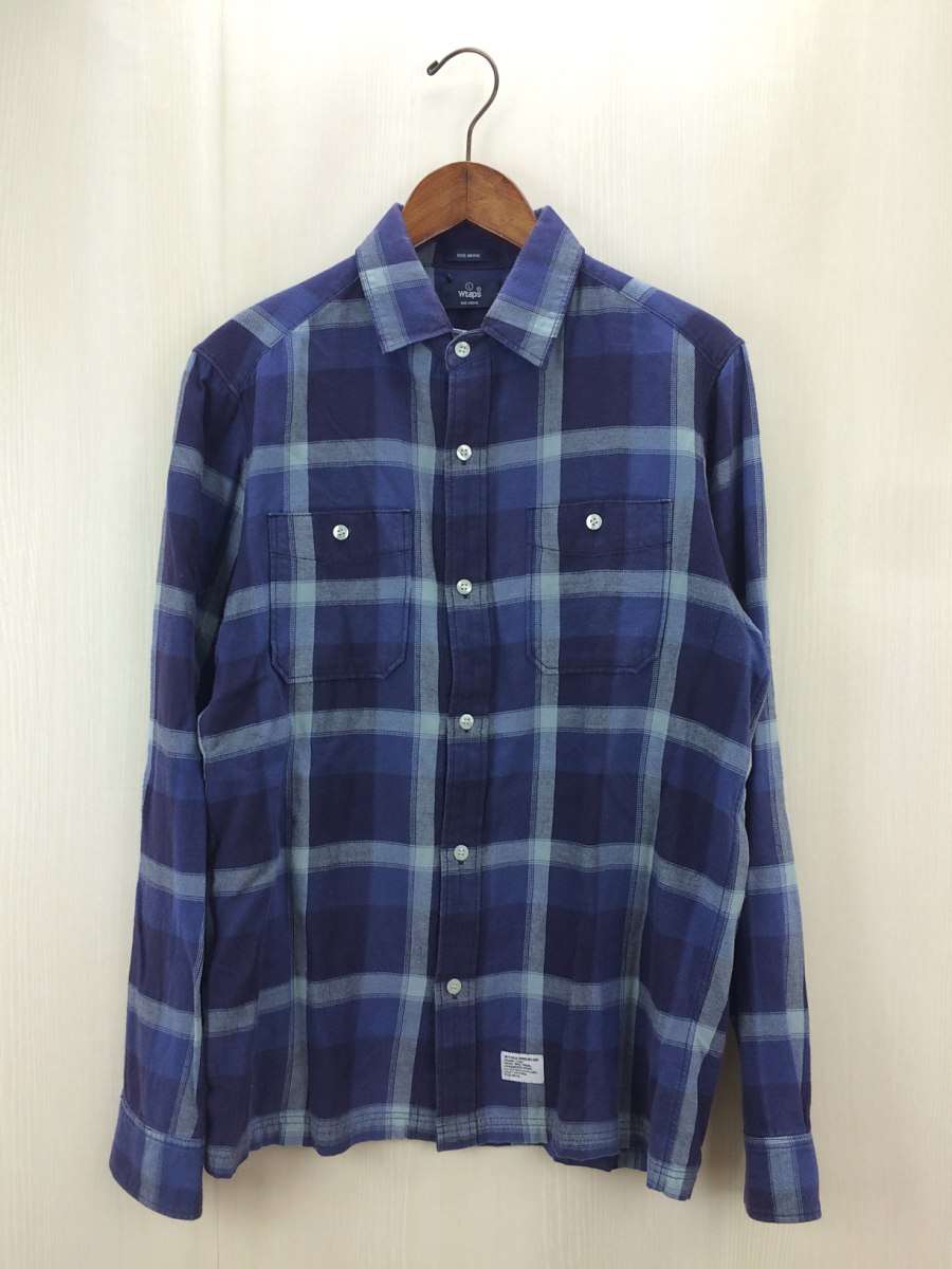 w)taps◆長袖シャツ/L/コットン/NVY/チェック