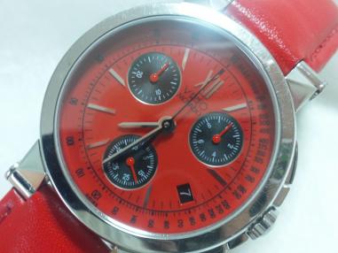 5140☆1円スタート MOVADO モバード VIZIO ビジオクォーツクロノ 赤 
