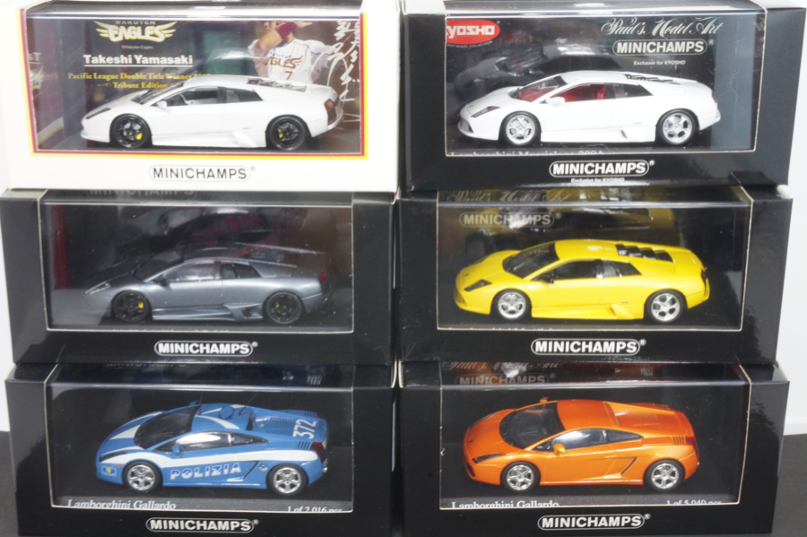 ミニチャンプス 1/43 ランボルギーニ 6台 セット ガヤルド ムルシェラゴ 楽天 イーグルス 山崎武司 イタリア 警察 パトカー 京商特注
