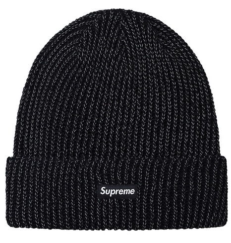 国内正規 Reflective Loose Gauge Beanie Black 17FW ステッカー付き シュプリーム ビーニー ブラック 黒 ニット帽 box logo ボックスロゴ