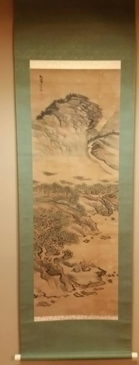 横井金谷 水墨画 掛け軸 横井金谷 箱付 雪中茅屋之図⁄Web書画