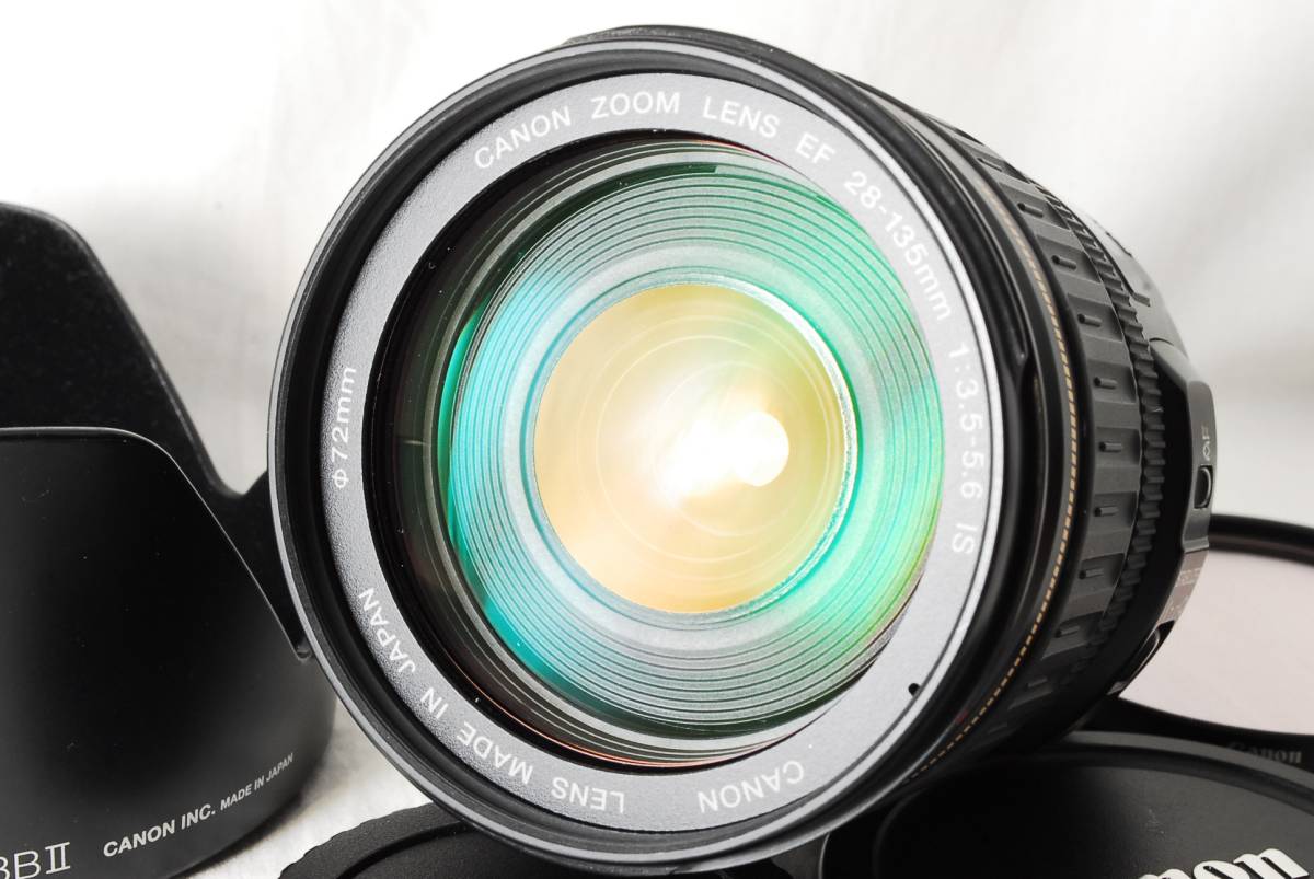 ★新品級★ キャノン CANON EF 28-135mm F3.5-5.6 IS USM レンズフィルター＆レンズフード付き♪ 動作絶好調♪ 即決送料無料♪